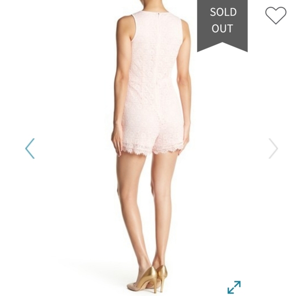 BEBE Pale Pink Lace Romper NWT - Picture 2 of 7
